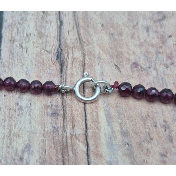 Purple Faceted Glass Bead Artisan Made Choker Necklace 16" Whimsy Goth Witchy - Picture 9 of 9